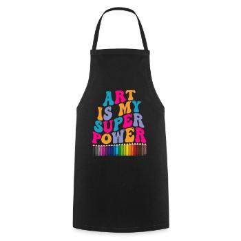 Art Is My Superpower - Cooking Apron - black - Front - AI Model Male 185 dark (185cm)
