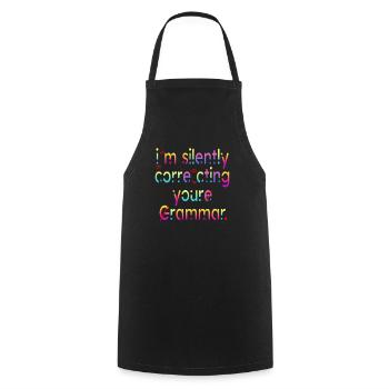 Je corrige silencieusement votre grammaire - Tablier de cuisine - noir - Devant - AI Model Male 185 dark (185cm)