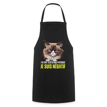 J'ai fait tester ma patience je suis négatif chat - Tablier de cuisine - noir - Devant - AI Model Male 185 dark (185cm)