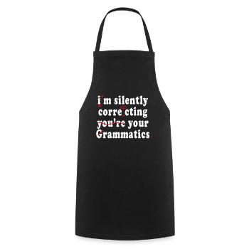 Je corrige silencieusement votre grammaire - Tablier de cuisine - noir - Devant - AI Model Male 185 dark (185cm)