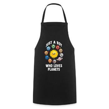 Juste un garçon qui aime les planètes du système solaire - Tablier de cuisine - noir - Devant - AI Model Male 185 dark (185cm)