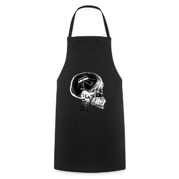 Bière humoristique apéro humour beauf - Tablier de cuisine - noir - Devant - AI Model Male 185 dark (185cm)