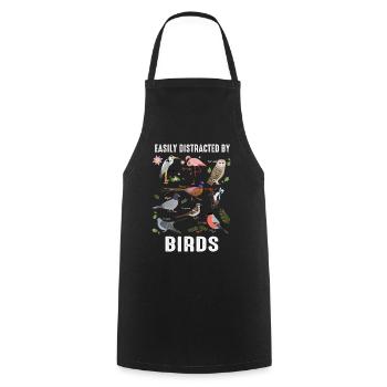 Easily Distracted By Birds Bird Lover - Cooking Apron - black - Front - AI Model Male 185 dark (185cm)