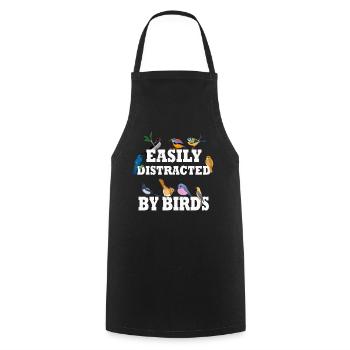 Easily Distracted By Birds Bird Lover - Cooking Apron - black - Front - AI Model Male 185 dark (185cm)
