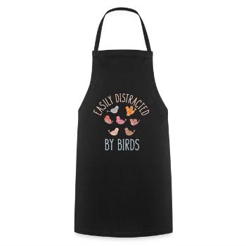 Easily Distracted By Birds Bird Lover - Cooking Apron - black - Front - AI Model Male 185 dark (185cm)