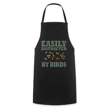 Easily Distracted By Birds Bird Lover - Cooking Apron - black - Front - AI Model Male 185 dark (185cm)