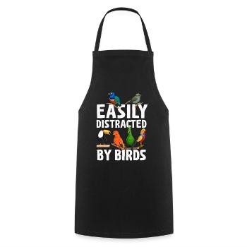 Easily Distracted By Birds Bird Lover - Cooking Apron - black - Front - AI Model Male 185 dark (185cm)