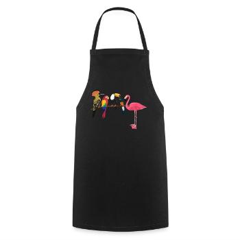 Funny Bird Watcher Birding Watching - Cooking Apron - black - Front - AI Model Male 185 dark (185cm)