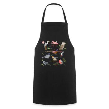 Funny Bird Watcher Birding Watching - Cooking Apron - black - Front - AI Model Male 185 dark (185cm)