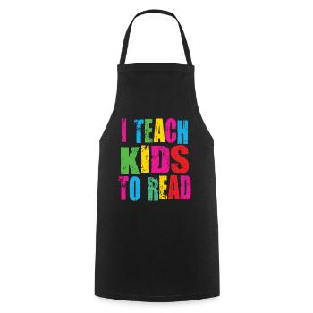 I Teach Kids To Read Science Teachers Reading - Cooking Apron - black - Front - AI Model Male 185 dark (185cm)