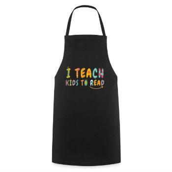 I Teach Kids To Read Science Teachers Reading - Cooking Apron - black - Front - AI Model Male 185 dark (185cm)