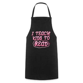 I Teach Kids To Read Science Teachers Reading - Cooking Apron - black - Front - AI Model Male 185 dark (185cm)