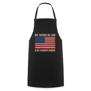 Mon beau-père est mon parent préféré - Tablier de cuisine - noir - Devant - AI Model Male 185 dark (185cm)