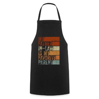 Mon beau-père est mon parent préféré - Tablier de cuisine - noir - Devant - AI Model Male 185 dark (185cm)