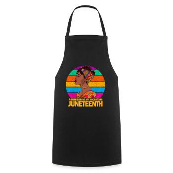 Juneteenth 1865 Remembering My Ancestors - Cooking Apron - black - Front - AI Model Male 185 dark (185cm)