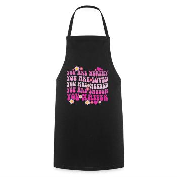 You Matter Kindness Be Kind Groovy Mental Health - Cooking Apron - black - Front - AI Model Male 185 dark (185cm)