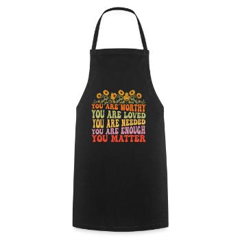 You Matter Kindness Be Kind Groovy Mental Health - Cooking Apron - black - Front - AI Model Male 185 dark (185cm)