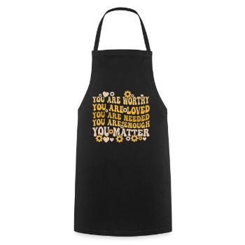 You Matter Kindness Be Kind Groovy Mental Health - Cooking Apron - black - Front - AI Model Male 185 dark (185cm)