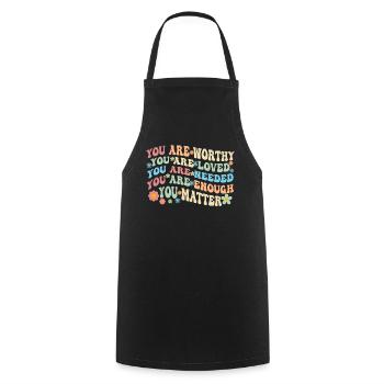 You Matter Kindness Be Kind Groovy Mental Health - Cooking Apron - black - Front - AI Model Male 185 dark (185cm)