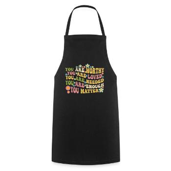 You Matter Kindness Be Kind Groovy Mental Health - Cooking Apron - black - Front - AI Model Male 185 dark (185cm)