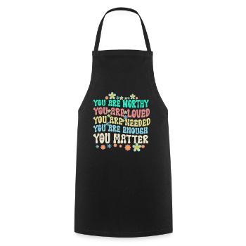 You Matter Kindness Be Kind Groovy Mental Health - Cooking Apron - black - Front - AI Model Male 185 dark (185cm)