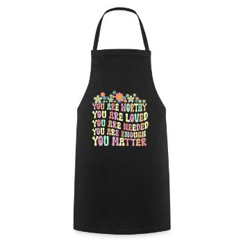 You Matter Kindness Be Kind Groovy Mental Health - Cooking Apron - black - Front - AI Model Male 185 dark (185cm)