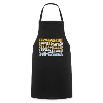 You Matter Kindness Be Kind Groovy Mental Health - Cooking Apron - black - Front - AI Model Male 185 dark (185cm)