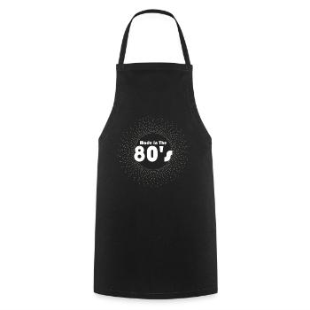 80er Die Musik der 80er Jahre - Kochschürze - Schwarz - Vorne - AI Model Male 185 dark (185cm)