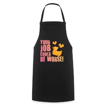 Your Job Could Be Worse Toilet Paper Workplace - Cooking Apron - black - Front - AI Model Male 185 dark (185cm)