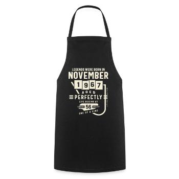 November 1967 56th Birthday Gifts 56 Year Old - Cooking Apron - black - Front - AI Model Male 185 dark (185cm)