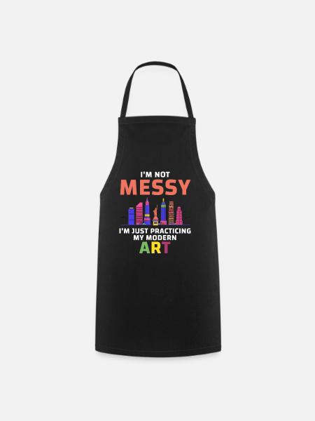 Je ne suis pas une peinture d’Art moderne amusante et désordonnée - Tablier de cuisine - noir