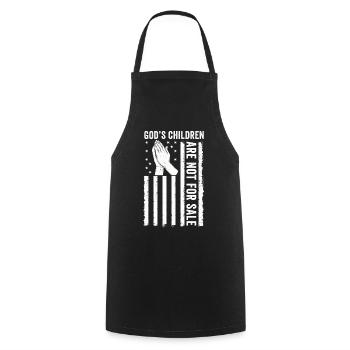 God's Children Are Not For Sale Christian Children - Cooking Apron - black - Front - AI Model Male 185 dark (185cm)