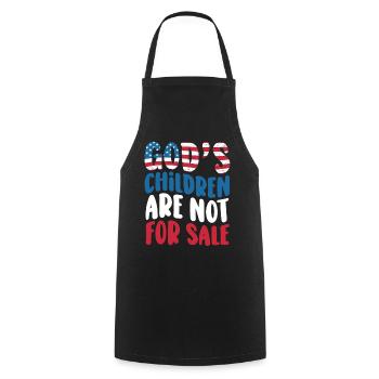 God's Children Are Not For Sale Christian Children - Cooking Apron - black - Front - AI Model Male 185 dark (185cm)
