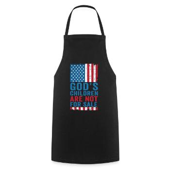 God's Children Are Not For Sale Christian Children - Cooking Apron - black - Front - AI Model Male 185 dark (185cm)
