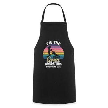 Queen Of The Laundry, Dishes And Everthing Else - Cooking Apron - black - Front - AI Model Male 185 dark (185cm)