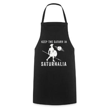 Saturnales Garder Saturne dans l’ancien Empire romain - Tablier de cuisine - noir - Devant - AI Model Male 185 dark (185cm)