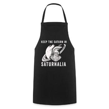 Saturnales Garder Saturne dans l’ancien Empire romain - Tablier de cuisine - noir - Devant - AI Model Male 185 dark (185cm)