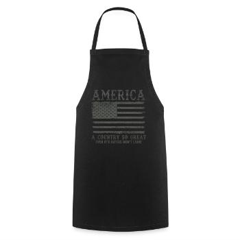 Amerika: Ein Land, das so großartig ist, dass die USA patriotisch sind - Kochschürze - Schwarz - Vorne - AI Model Male 185 dark (185cm)