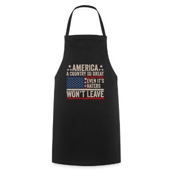 L’Amérique Un pays si grand Patriotique américain - Tablier de cuisine - noir - Devant - AI Model Male 185 dark (185cm)