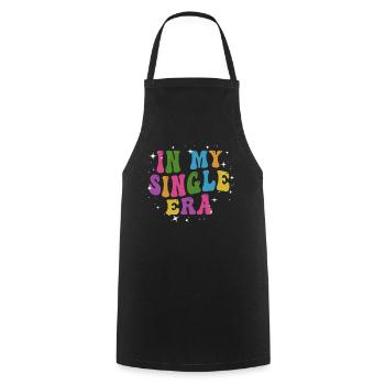 Dans mon ère de célibataire drôle de vie de célibataire - Tablier de cuisine - noir - Devant - AI Model Male 185 dark (185cm)