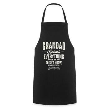 Grandad Knows Everything Funny Grandpa - Cooking Apron - black - Front - AI Model Male 185 dark (185cm)