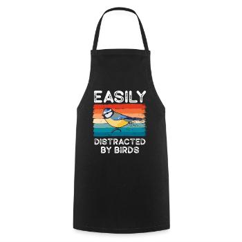 Easily Distracted By Birds Bird Lover - Cooking Apron - black - Front - AI Model Male 185 dark (185cm)
