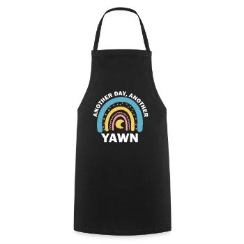 First Caffeine Vibes Another Day Yawn Meets Coffee - Cooking Apron - black - Front - AI Model Male 185 dark (185cm)