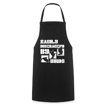 Easily Distracted By Birds Bird Lover - Cooking Apron - black - Front - AI Model Male 185 dark (185cm)