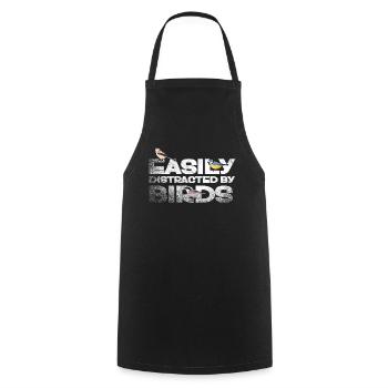 Easily Distracted By Birds Bird Lover - Cooking Apron - black - Front - AI Model Male 185 dark (185cm)