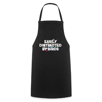 Easily Distracted By Birds Bird Lover - Cooking Apron - black - Front - AI Model Male 185 dark (185cm)