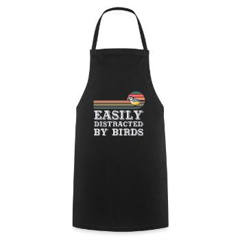 Easily Distracted By Birds Bird Lover - Cooking Apron - black - Front - AI Model Male 185 dark (185cm)