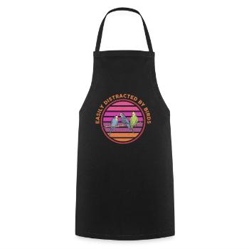 Easily Distracted By Birds Bird Lover - Cooking Apron - black - Front - AI Model Male 185 dark (185cm)