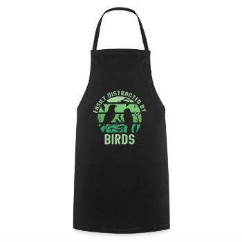 Easily Distracted By Birds Bird Lover - Cooking Apron - black - Front - AI Model Male 185 dark (185cm)