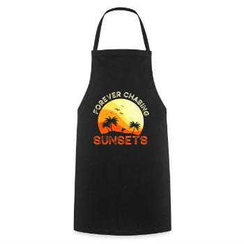 Forever Chasing Sunsets Retro Summer Vacation - Cooking Apron - black - Front - AI Model Male 185 dark (185cm)